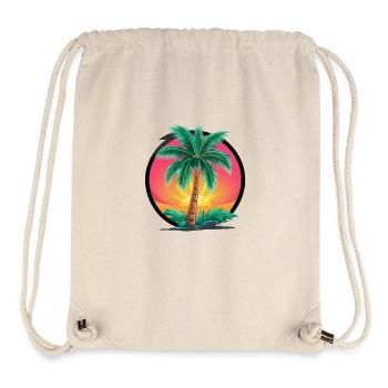 Tropische Palme bei Sonnenuntergang – Urlaubsmotiv - Stanley/Stella recycelter Gym Bag - Naturweiß - Vorne