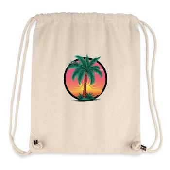 Tropische Palme bei Sonnenuntergang – Urlaubsmotiv - Stanley/Stella recycelter Gym Bag - Naturweiß - Vorne