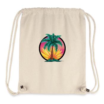Tropical palm tree at sunset – holiday motif - Stanley/Stella Recycled Gym Bag - natural - Front