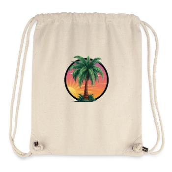 Tropische Palme bei Sonnenuntergang – Urlaubsmotiv - Stanley/Stella recycelter Gym Bag - Naturweiß - Vorne