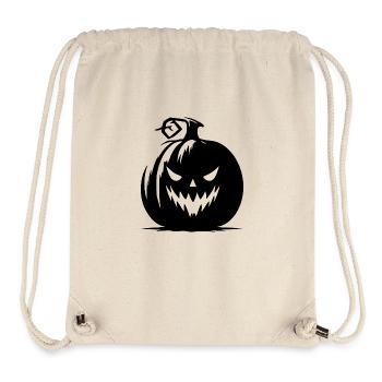 Evil grinning pumpkin lantern with nasty look - Stanley/Stella Recycled Gym Bag - natural - Front
