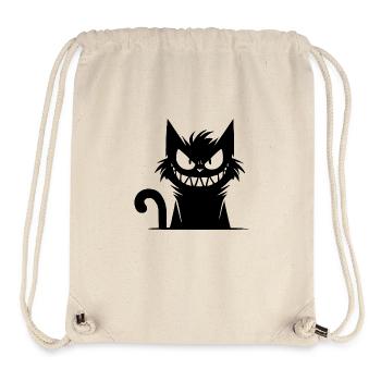 Grinning cat with an evil look in his eyes - Stanley/Stella Recycled Gym Bag - natural - Front