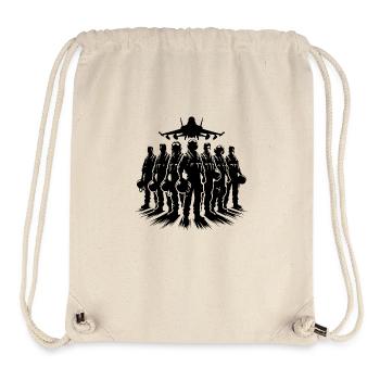 Luftwaffen Piloten cooles Flugzeug Porträt - Stanley/Stella recycelter Gym Bag - Naturweiß - Vorne