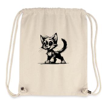 Sympathetic Smiling Cats House Tiger Drawing - Stanley/Stella Recycled Gym Bag - natural - Front