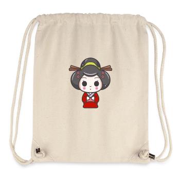 Geisha kawaii illustration - Stanley/Stella Recycled Gym Bag - natural - Front