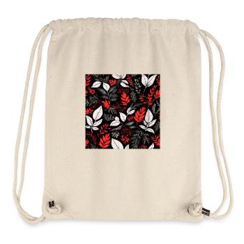 red foliage pattern - Stanley/Stella Recycled Gym Bag - natural - Front