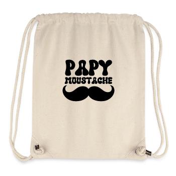 papy moustache - Sac à cordon recyclé Stanley/Stella - blanc naturel - Devant