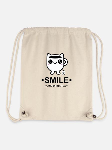 Design « Simple Smirk » - Sac à cordon recyclé Stanley/Stella - blanc naturel