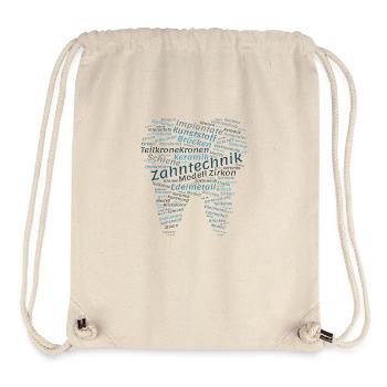 Zahntechnik Wordcloud blau - Stanley/Stella recycelter Gym Bag - Naturweiß - Vorne