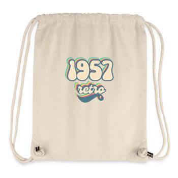 1957 retro idée cadeau - Sac à cordon recyclé Stanley/Stella - blanc naturel - Devant