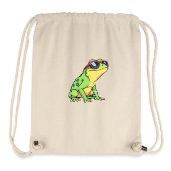 Quirky Frog with Red & Blue Sunglasses, Casual - Stanley/Stella Recycled Gym Bag - natural - Front