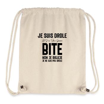 Je suis drôle et j'ai une grosse bite cadeau - Sac à cordon recyclé Stanley/Stella - blanc naturel - Devant
