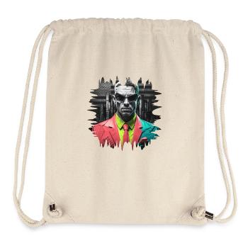 Stylized cubist portrait of a white and man women - Stanley/Stella Recycled Gym Bag - natural - Front