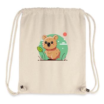 Design « Quokka Bliss » - Sac à cordon recyclé Stanley/Stella - blanc naturel - Devant