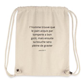 Proverbe - Sac à cordon recyclé Stanley/Stella - blanc naturel - Devant
