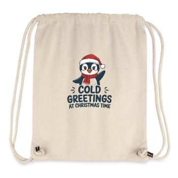 Cool greetings at Christmas time – Penguin - Stanley/Stella Recycled Gym Bag - natural - Front