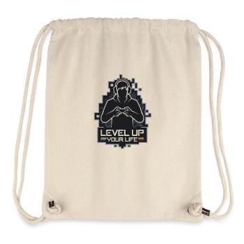 Level Up Your Life – Gamer-Silhouette - Stanley/Stella recycelter Gym Bag - Naturweiß - Vorne