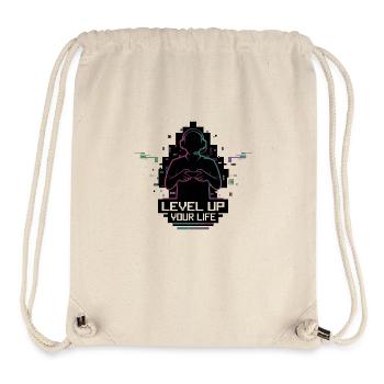 Level Up Your Life – Gamer-Silhouette - Stanley/Stella recycelter Gym Bag - Naturweiß - Vorne