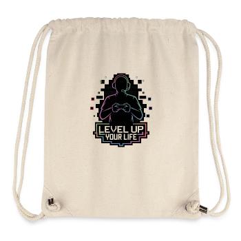 Level Up Your Life – Gamer-Silhouette - Stanley/Stella recycelter Gym Bag - Naturweiß - Vorne