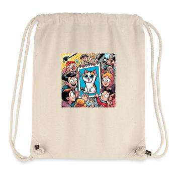 Excitement over the Cat Drawing - Stanley/Stella Recycled Gym Bag - natural - Front
