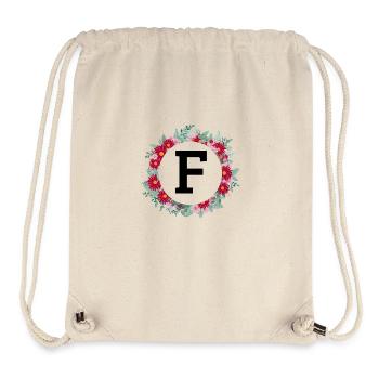 Buchstabe f Blumenkrone - Stanley/Stella recycelter Gym Bag - Naturweiß - Vorne
