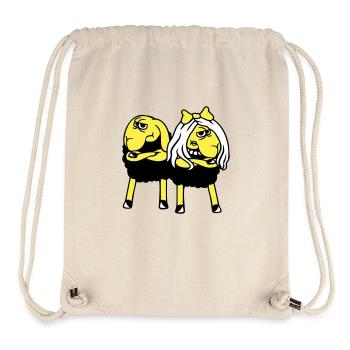 2 sheep couple tired angry upset offended - Stanley/Stella Recycled Gym Bag - natural - Front