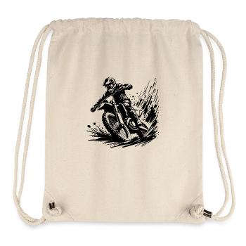 Rasanter Motocross Fahrer im Matsch Splash - Stanley/Stella recycelter Gym Bag - Naturweiß - Vorne