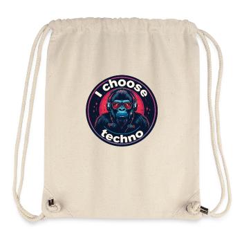 Gorilla i choose techno - Stanley/Stella recycelter Gym Bag - Naturweiß - Vorne