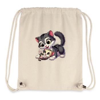 Cat mother and lying child - Stanley/Stella Recycled Gym Bag - natural - Front