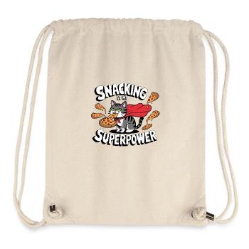 Le grignotage est mon superpouvoir - Sac à cordon recyclé Stanley/Stella - blanc naturel - Devant