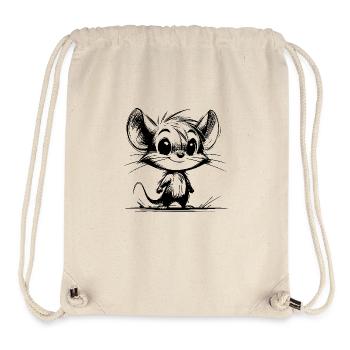 Mouse Baby and Ears Drawing Style Pencil - Stanley/Stella Recycled Gym Bag - natural - Front