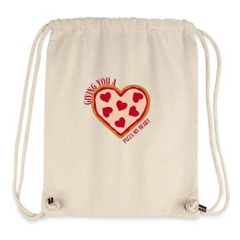 Je t’offre une pizza mon cœur - Sac à cordon recyclé Stanley/Stella - blanc naturel - Devant