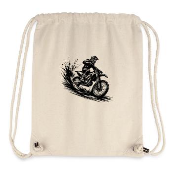 Energetic Motocross Illustration Drawing - Stanley/Stella Recycled Gym Bag - natural - Front