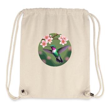 Kolibri in der Nähe einer Blume - Stanley/Stella recycelter Gym Bag - Naturweiß - Vorne