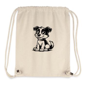 Witziger Hund mit Halsband als süße Cartoon Figur - Stanley/Stella recycelter Gym Bag - Naturweiß - Vorne