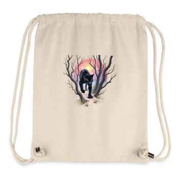Panther auf der Jagd - Stanley/Stella recycelter Gym Bag - Naturweiß - Vorne