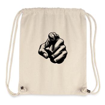 Handhaltung ikonischer Zeigefinger - Stanley/Stella recycelter Gym Bag - Naturweiß - Vorne