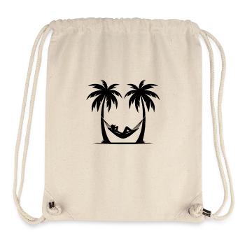 Free time on the beach, hammock and palm trees by the sea - Stanley/Stella Recycled Gym Bag - natural - Front