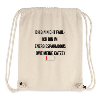 Energiesparmodus Hoodie – Katzenliebhaber Edition - Stanley/Stella recycelter Gym Bag - Naturweiß - Vorne