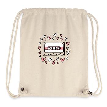 70er Jahre Retro Pink Love Lover Musik Kassette - Stanley/Stella recycelter Gym Bag - Naturweiß - Vorne