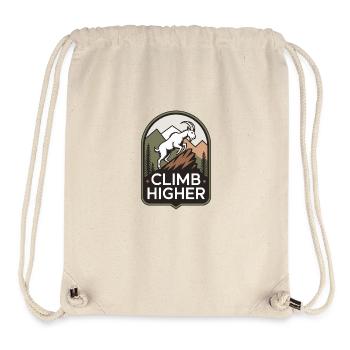 Climb Higher – Motif extérieur de la chèvre de montagne - Sac à cordon recyclé Stanley/Stella - blanc naturel - Devant