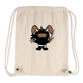 Hase Ninja Stern Kämpfer Japanischer Assassine - Stanley/Stella recycelter Gym Bag - Naturweiß - Vorne