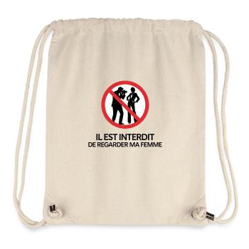 Il est interdit de regarder ma femme - Sac à cordon recyclé Stanley/Stella - blanc naturel - Devant