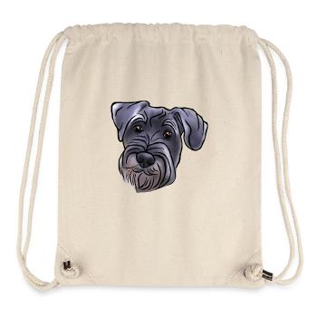 Medium schnauzer head in comic style - Stanley/Stella Recycled Gym Bag - natural - Front