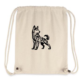 Tribal Husky mit mystischer Ausstrahlung - Stanley/Stella recycelter Gym Bag - Naturweiß - Vorne