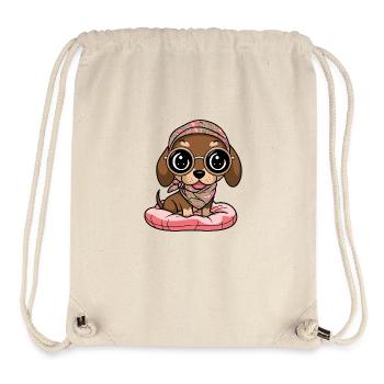 Kawaii Dackel mit Brille - Stanley/Stella recycelter Gym Bag - Naturweiß - Vorne