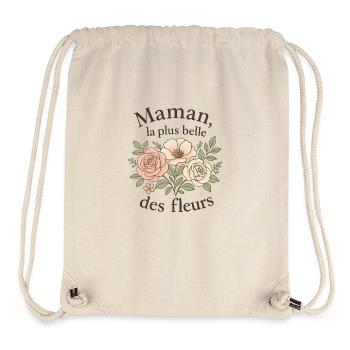 Maman la plus belle des fleurs - Sac à cordon recyclé Stanley/Stella - blanc naturel - Devant