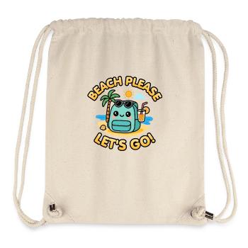 Beach Please, Let’s Go! Kawaii Summer Backpack - Stanley/Stella Recycled Gym Bag - natural - Front