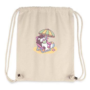 Cute Orca Chilling Under Beach Umbrella - Stanley/Stella Recycled Gym Bag - natural - Front
