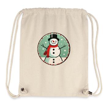 Snowman Classic Winter Fun Design - Stanley/Stella Recycled Gym Bag - natural - Front